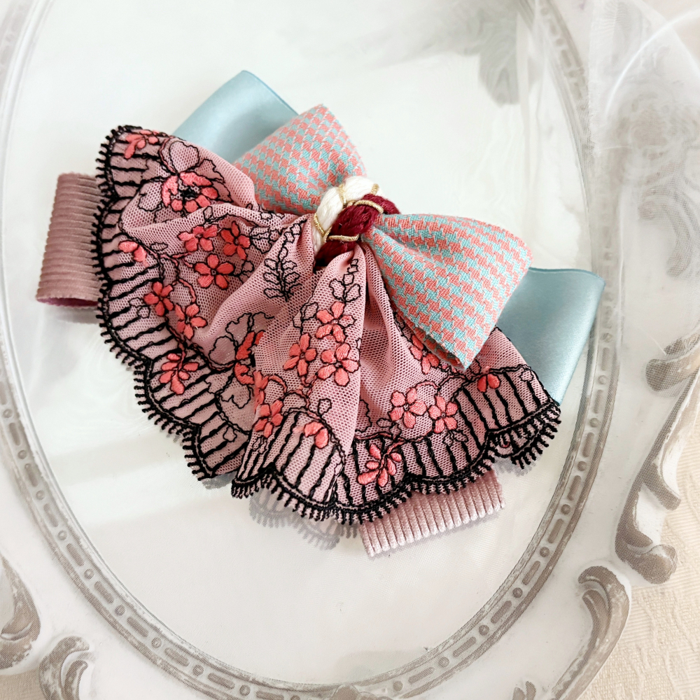 ＊哈娜髮飾＊裙襬蝴蝶結髮夾 香蕉夾 馬尾夾 自動夾 相交夾 髮圈 邊夾 壓夾 鴨嘴夾 抓夾 髮叉 髮梳 彈簧夾 鯊魚夾-細節圖2