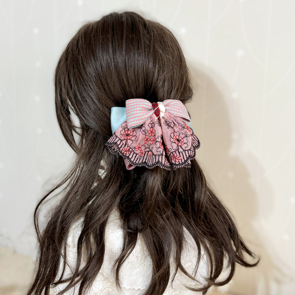 ＊哈娜髮飾＊裙襬蝴蝶結髮夾 香蕉夾 馬尾夾 自動夾 相交夾 髮圈 邊夾 壓夾 鴨嘴夾 抓夾 髮叉 髮梳 彈簧夾 鯊魚夾-細節圖3