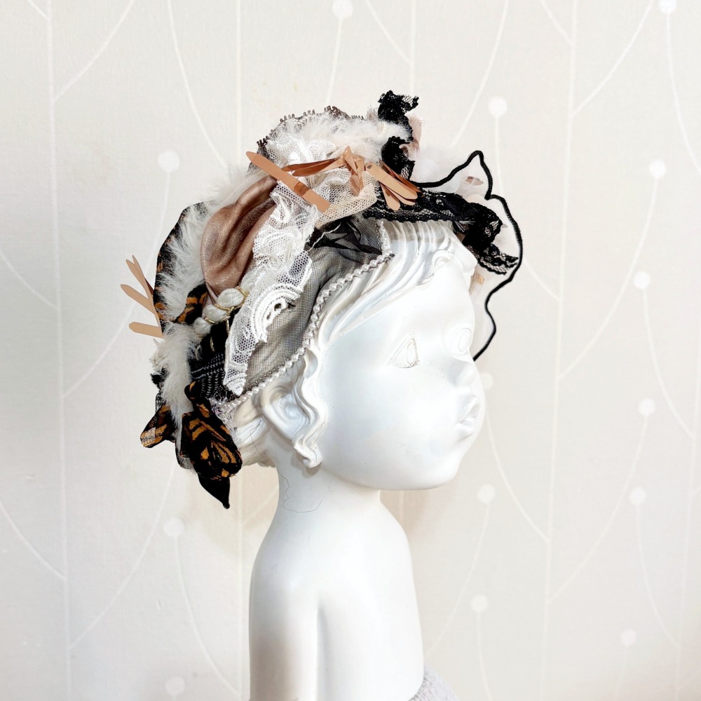 ＊哈娜髮飾＊手工拼接髮箍/ 寬版 寬邊 髮帶式刺繡蕾絲頭箍 髮窟 頭帶 頭飾 法枯 髮估-細節圖3