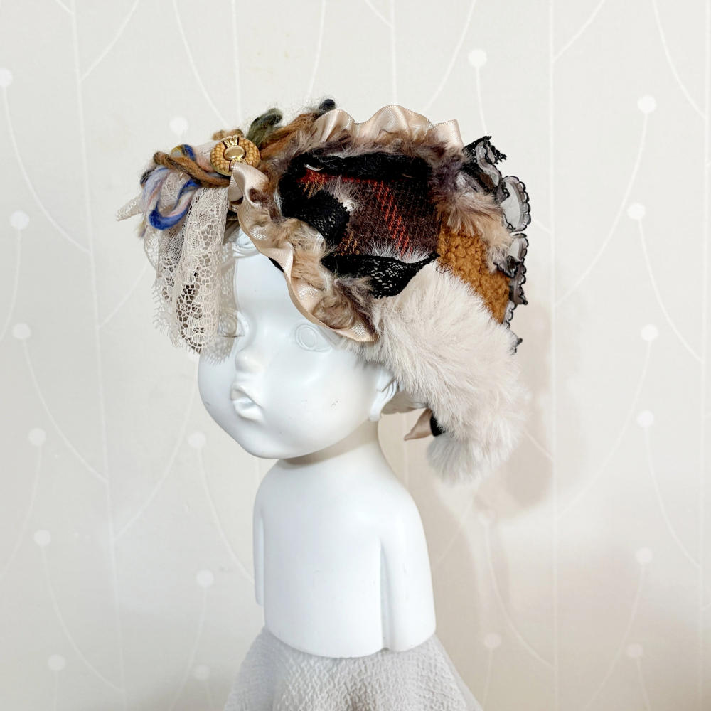 ＊哈娜髮飾＊手工拼接髮箍/ 寬版 寬邊 髮帶式刺繡蕾絲頭箍 髮窟 頭帶 頭飾 法枯 髮估-細節圖2