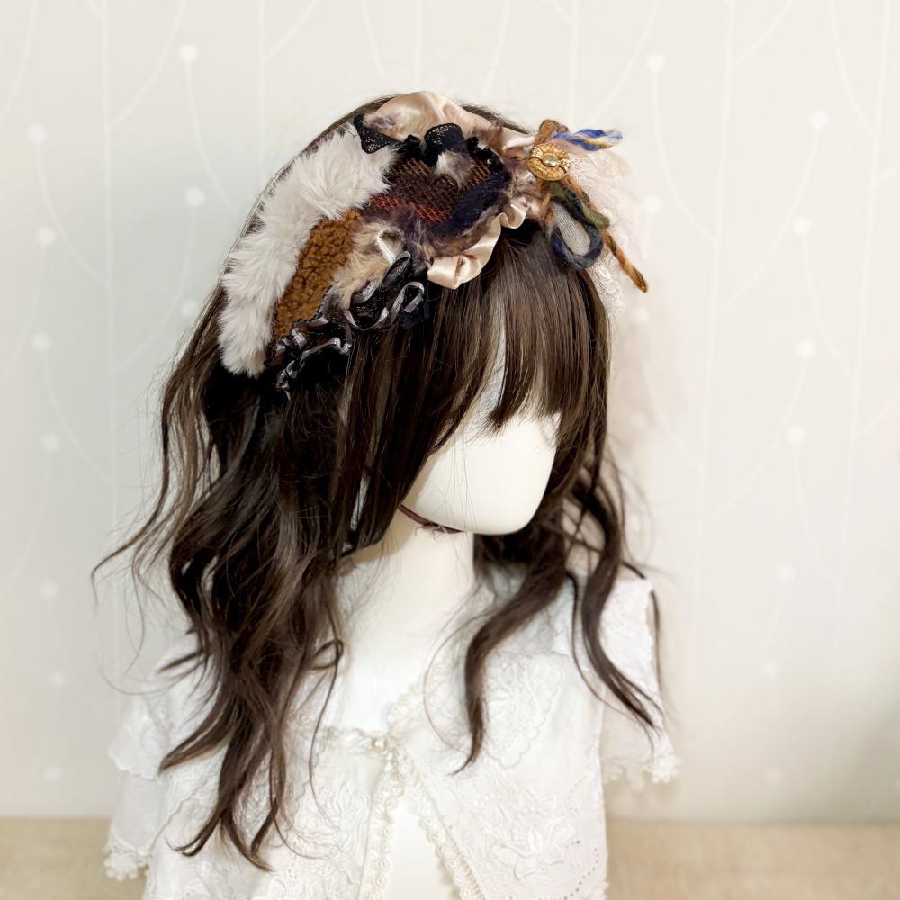 ＊哈娜髮飾＊手工拼接髮箍/ 寬版 寬邊 髮帶式刺繡蕾絲頭箍 髮窟 頭帶 頭飾 法枯 髮估-細節圖4