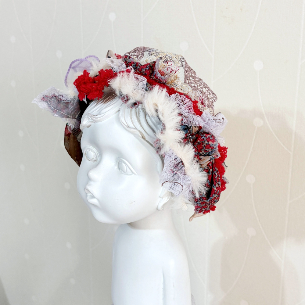 ＊哈娜髮飾＊手工拼接髮箍/ 寬版 寬邊 髮帶式刺繡蕾絲頭箍 髮窟 頭帶 頭飾 法枯 髮估-細節圖3