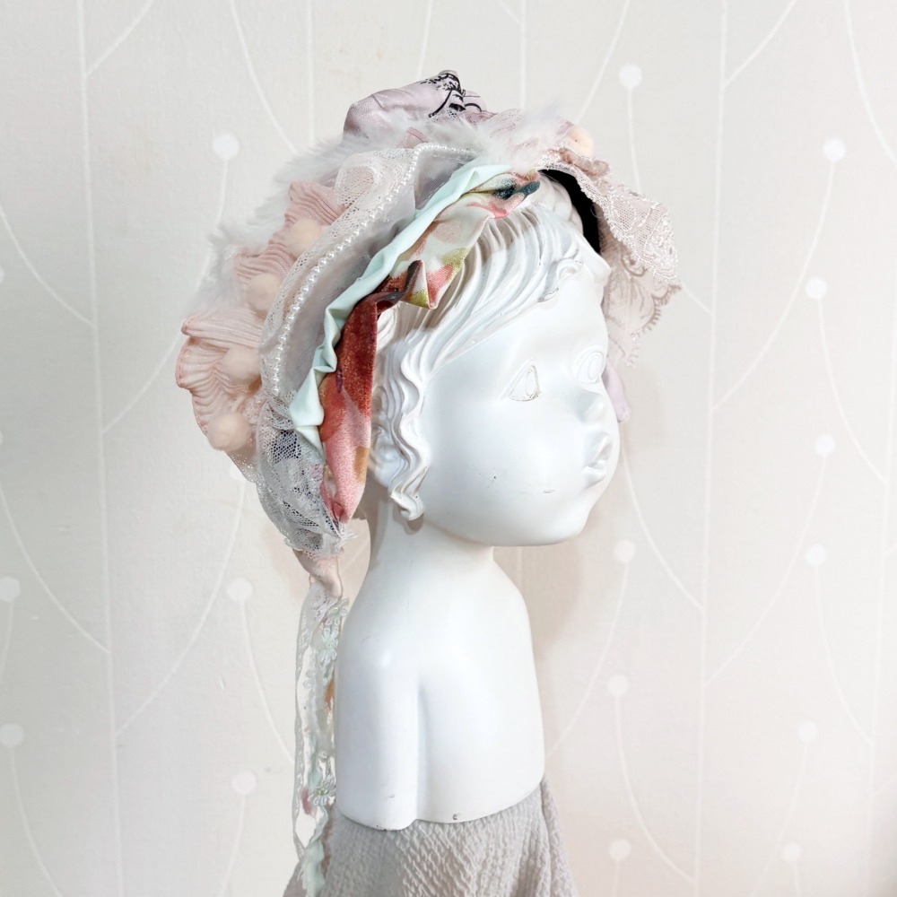 ＊哈娜髮飾＊手工拼接髮箍/ 寬版 寬邊 髮帶式刺繡蕾絲頭箍 髮窟 頭帶 頭飾 法枯 髮估-細節圖3