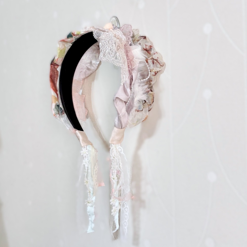 ＊哈娜髮飾＊手工拼接髮箍/ 寬版 寬邊 髮帶式刺繡蕾絲頭箍 髮窟 頭帶 頭飾 法枯 髮估-細節圖6