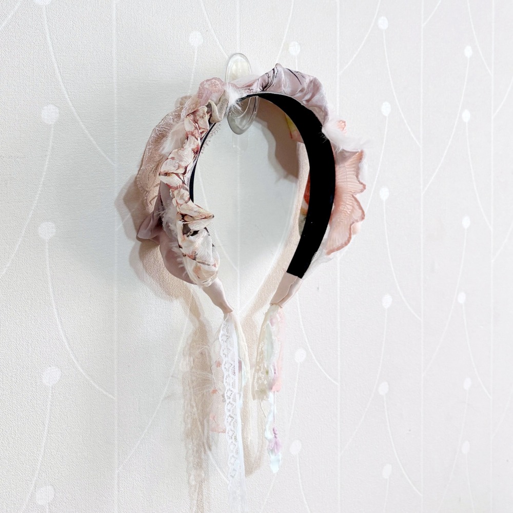 ＊哈娜髮飾＊手工拼接髮箍/ 寬版 寬邊 髮帶式刺繡蕾絲頭箍 髮窟 頭帶 頭飾 法枯 髮估-細節圖9