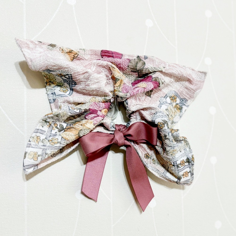 ＊哈娜髮飾＊方形大腸圈/ 髮圈 粉紅 腸圈 方型 方巾 大腸髮圈 髮束 髮繩 髮飾 頭飾 禮物-細節圖2