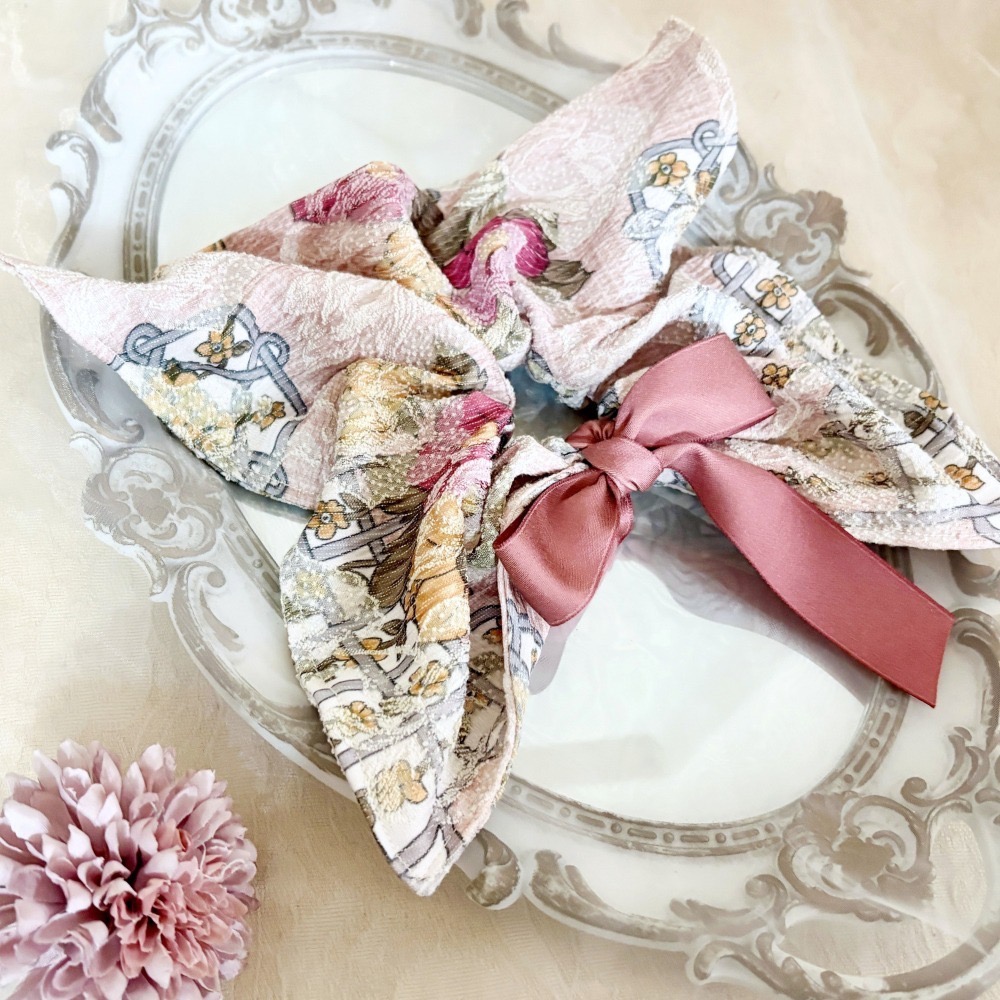 ＊哈娜髮飾＊方形大腸圈/ 髮圈 粉紅 腸圈 方型 方巾 大腸髮圈 髮束 髮繩 髮飾 頭飾 禮物-細節圖3