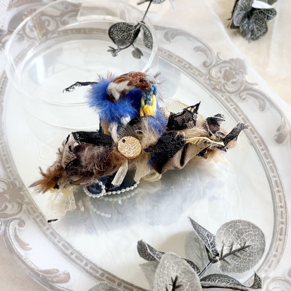 ＊哈娜髮飾＊手工紗線髮夾/毛線鯊魚夾 超大抓夾 髮量多 髮飾 飾品 新娘頭飾 盤髮 丸子頭 包頭 禮物 生日-細節圖3