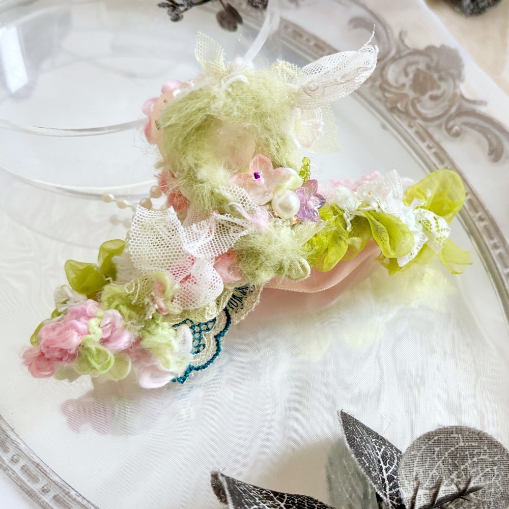 ＊哈娜髮飾＊手工紗線髮夾/毛線鯊魚夾 超大抓夾 髮量多 髮飾 飾品 新娘頭飾 盤髮 丸子頭 包頭 禮物 生日-細節圖4