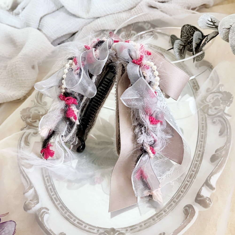 ＊哈娜髮飾＊法式編織香蕉夾 鯊魚夾 仙女夾 髮圈 馬尾夾 蝴蝶結髮夾 相交夾 壓夾 三爪夾 包頭抓夾 髮叉 髮梳 邊夾-細節圖2