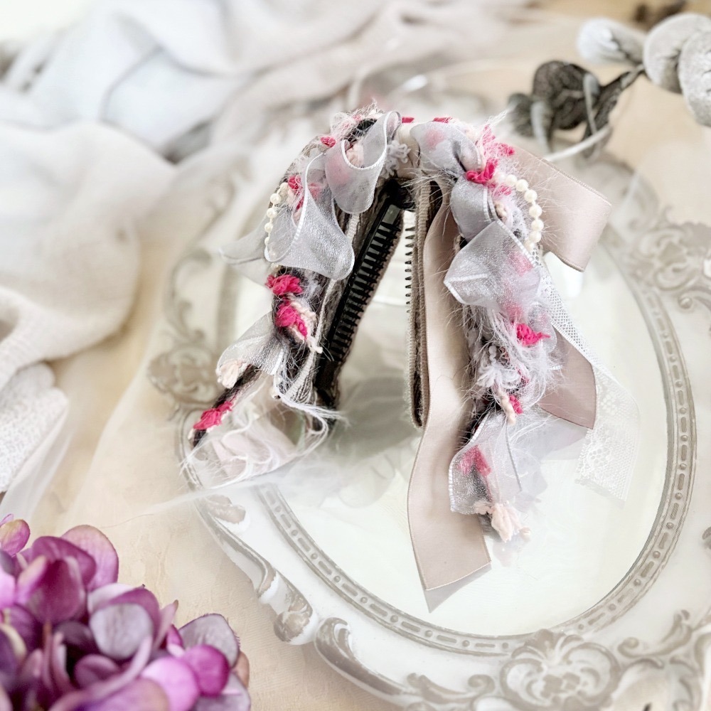 ＊哈娜髮飾＊法式編織仙女夾 香蕉夾 鯊魚夾 髮圈 馬尾夾 蝴蝶結髮夾 相交夾 壓夾 三爪夾 包頭抓夾 髮叉 髮梳 邊夾-細節圖4