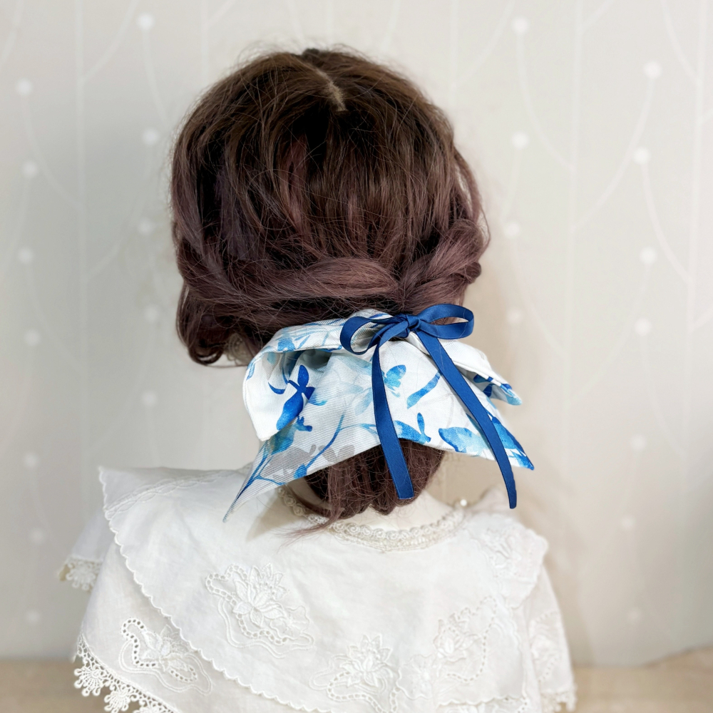 ＊哈娜髮飾＊方形大腸圈/ 髮圈 腸圈 方型 方巾 大腸髮圈 髮束 髮繩 髮飾 頭飾 禮物 獨家-細節圖2