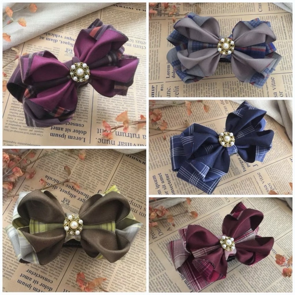 ＊哈娜髮飾＊手工立體蝴蝶結/灰格紋 香蕉夾 相交夾 鯊魚夾 邊夾 髮圈 大腸圈 髮梳 髮叉 髮夾 壓夾 馬尾夾 彈簧夾-細節圖4