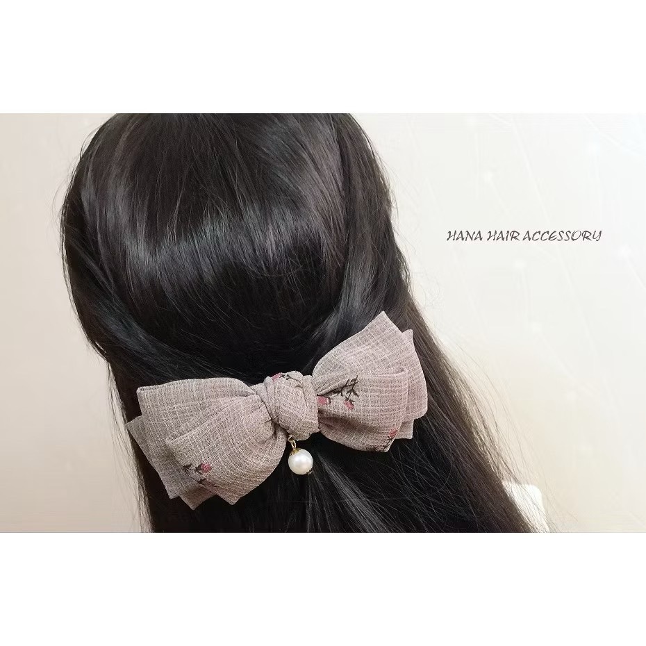 ＊哈娜髮飾＊手工蝴蝶結 日本麻紗 自動夾 香蕉夾 抓夾 法式夾 彈簧夾 相交夾 鯊魚夾 髮夾 髮圈 馬尾夾 邊夾-細節圖2
