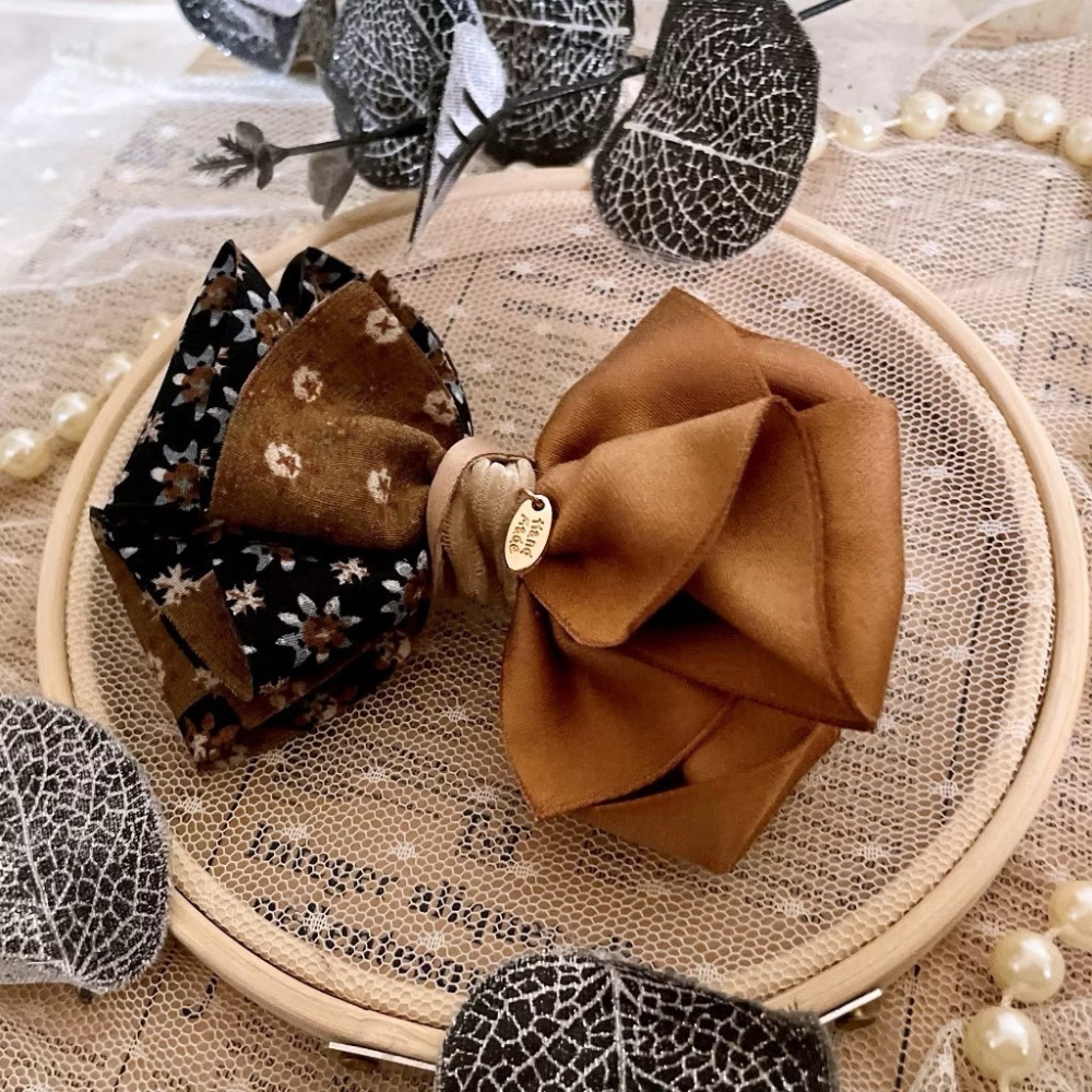 ＊哈娜髮飾＊拼布風 手工立體蝴蝶結 香蕉夾 相交夾 鯊魚夾 邊夾 髮圈 大腸圈 髮梳 髮叉 髮夾 壓夾 馬尾夾 彈簧夾-細節圖5