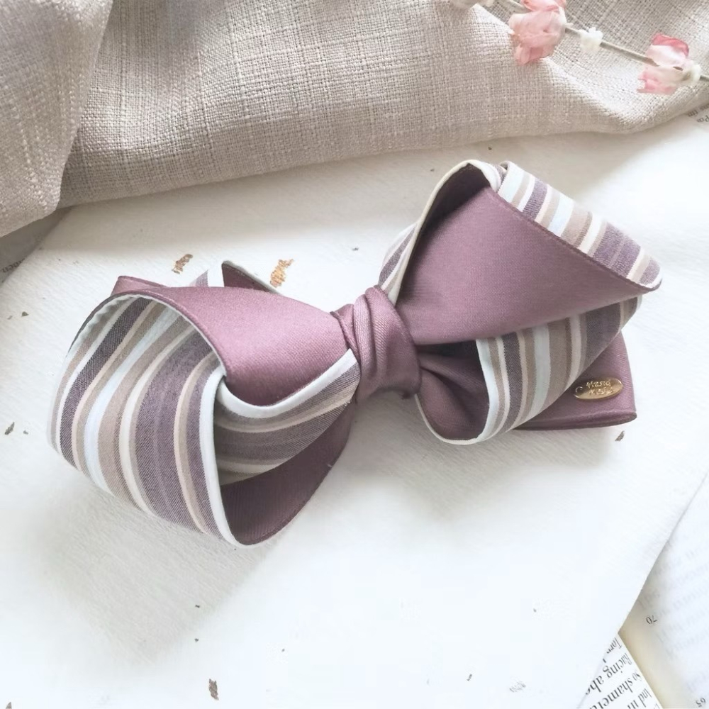 ＊哈娜髮飾＊條紋 手工立體蝴蝶結 香蕉夾 相交夾 鯊魚夾 邊夾 髮圈 大腸圈 髮梳 髮叉 髮夾 壓夾 馬尾夾 彈簧夾-細節圖4