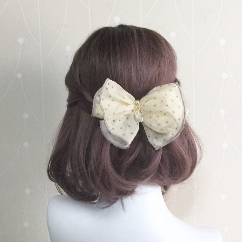 ＊哈娜髮飾＊百褶 手工立體蝴蝶結 香蕉夾 相交夾 鯊魚夾 邊夾 髮圈 大腸圈 髮梳 髮叉 髮夾 壓夾 馬尾夾 彈簧夾-細節圖2