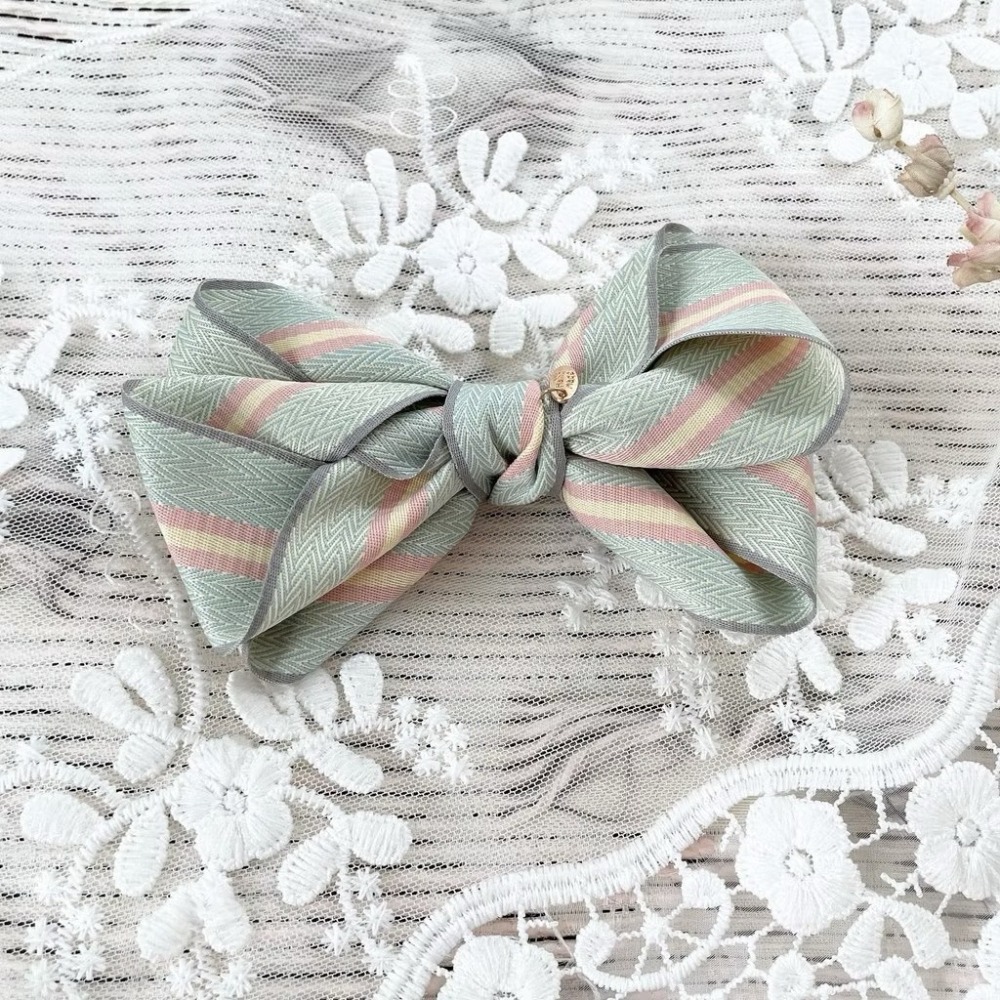 ＊哈娜髮飾＊條紋 手工立體蝴蝶結 香蕉夾 相交夾 鯊魚夾 邊夾 髮圈 大腸圈 髮梳 髮叉 髮夾 壓夾 馬尾夾 彈簧夾-細節圖4