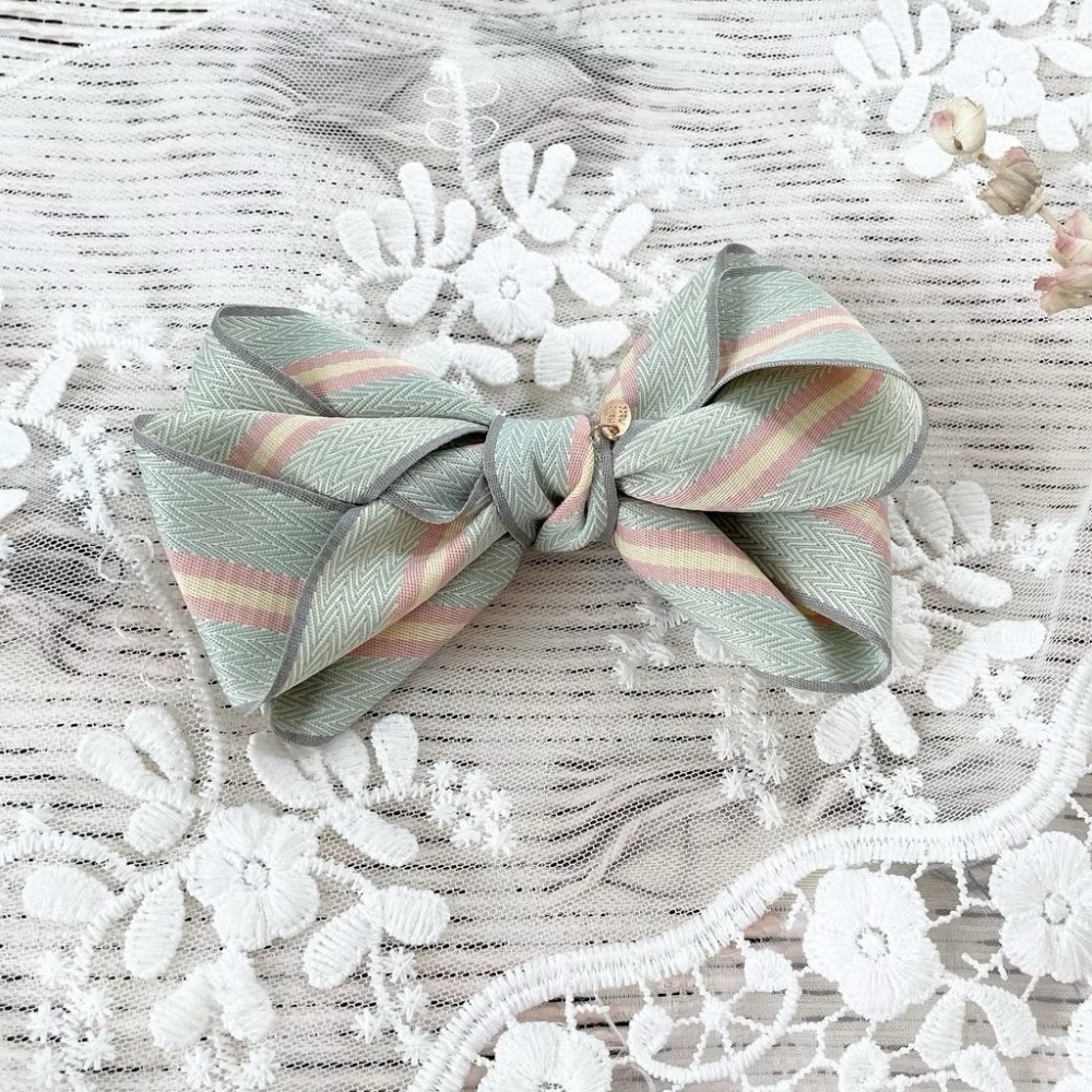 ＊哈娜髮飾＊條紋 手工立體蝴蝶結 香蕉夾 相交夾 鯊魚夾 邊夾 髮圈 大腸圈 髮梳 髮叉 髮夾 壓夾 馬尾夾 彈簧夾-規格圖4