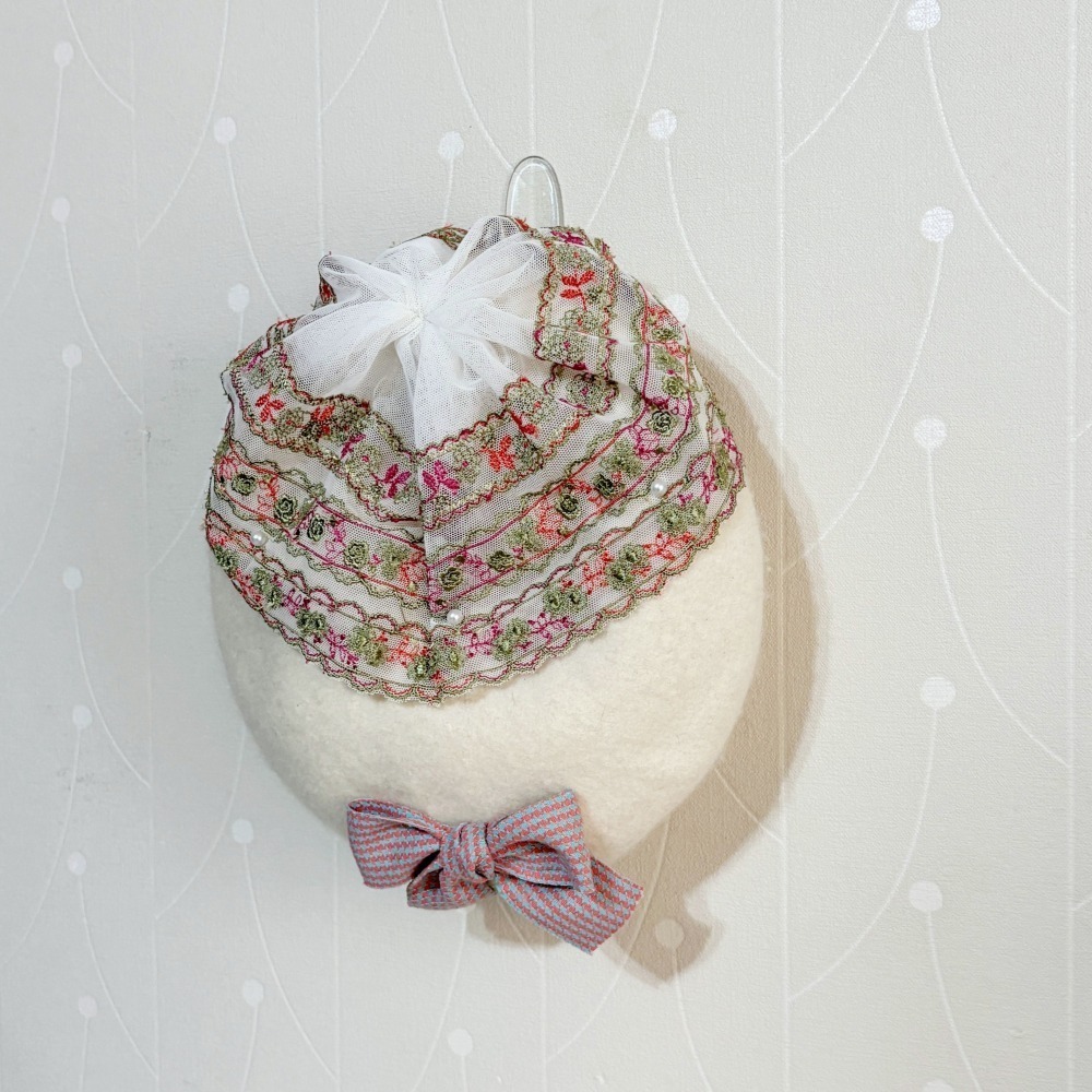 ＊哈娜髮飾＊貝蕾帽 白 貝雷帽 beret 毛帽 手工帽 蕾絲帽 帽子 禮帽 蓓蕾帽 頭飾 lolita 禮帽-細節圖3