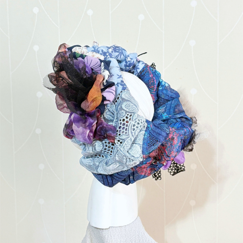 ＊哈娜髮飾＊彈性髮帶~米黃灰 編織寬髮帶 寬版頭帶 髮箍 頭戴毛線 日系 寬邊頭 巾 圍脖 髮飾 頭飾 領巾-細節圖4