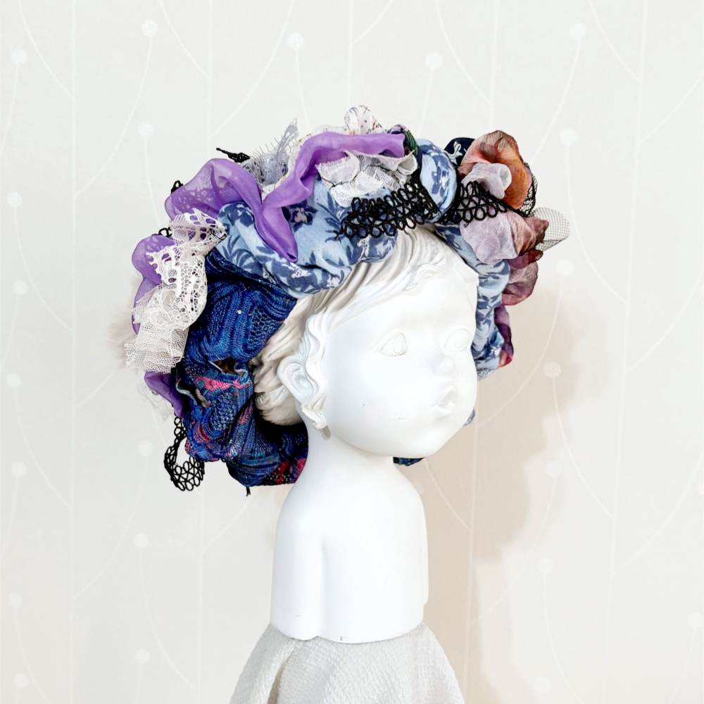 ＊哈娜髮飾＊彈性髮帶~米黃灰 編織寬髮帶 寬版頭帶 髮箍 頭戴毛線 日系 寬邊頭 巾 圍脖 髮飾 頭飾 領巾-細節圖5