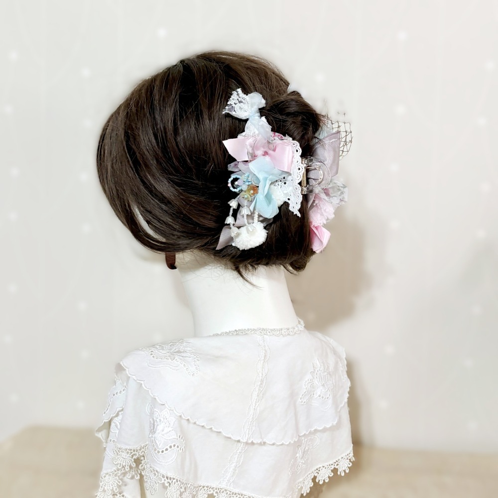 ＊哈娜髮飾＊手工紗線髮夾/毛線鯊魚夾 超大抓夾 髮量多 髮飾 飾品 新娘頭飾 盤髮 丸子頭 包頭 禮物 生日-細節圖4