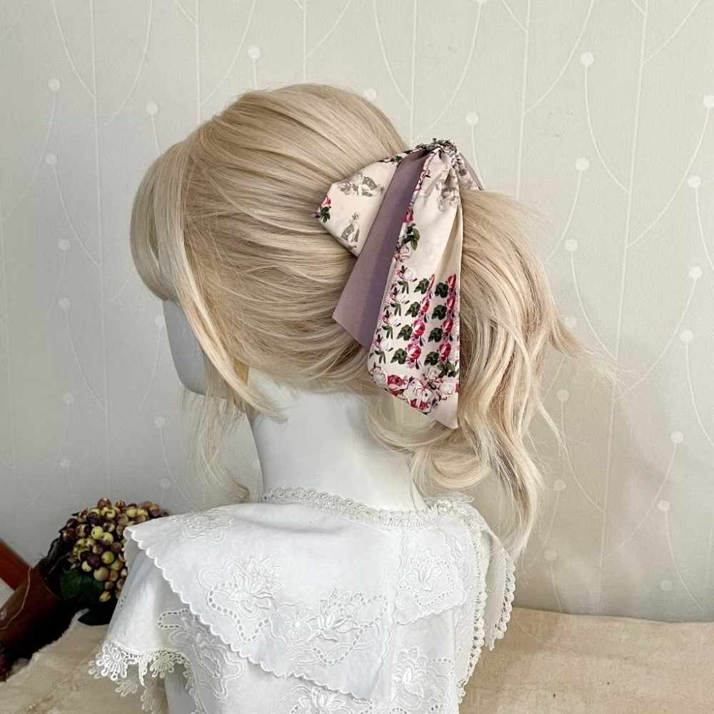 ＊哈娜髮飾＊法式絲巾式仙女夾/ 香蕉夾 大腸圈 髮圈 馬尾夾 髮夾 相交夾 三爪夾 包頭抓夾 鯊魚夾 髮叉 髮梳 邊夾-細節圖2