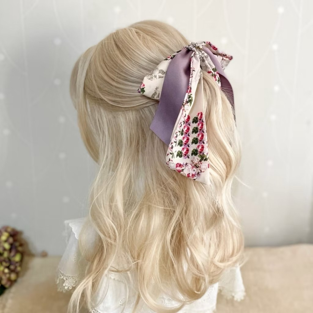 ＊哈娜髮飾＊法式絲巾式仙女夾/ 香蕉夾 大腸圈 髮圈 馬尾夾 髮夾 相交夾 三爪夾 包頭抓夾 鯊魚夾 髮叉 髮梳 邊夾-細節圖3