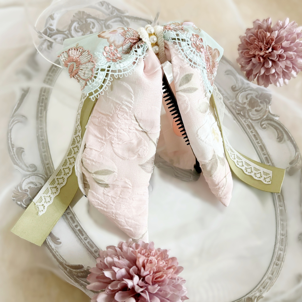 ＊哈娜髮飾＊法式絲巾式仙女夾/ 香蕉夾 大腸圈 髮圈 馬尾夾 髮夾 相交夾 三爪夾 包頭抓夾 鯊魚夾 髮叉 髮梳 邊夾-細節圖2