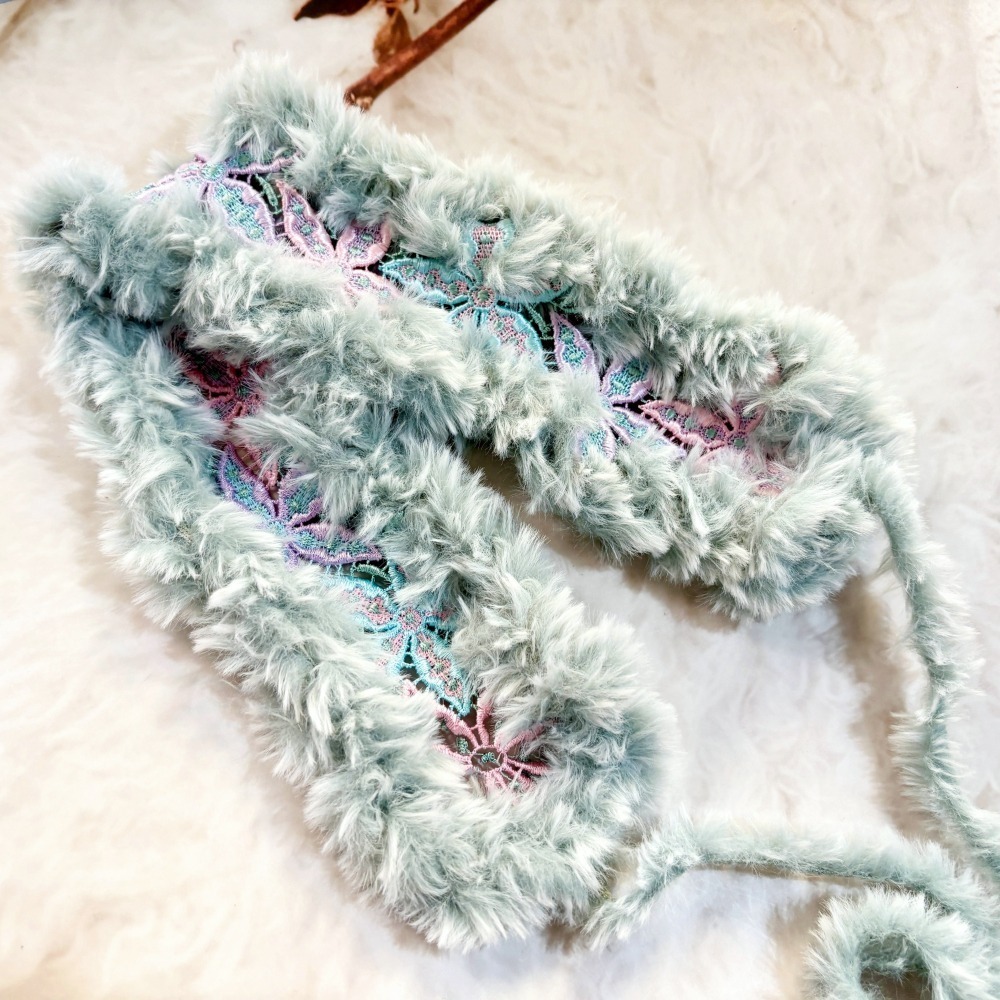 ＊哈娜髮飾＊編織髮帶~ 海星 綠 綁帶寬版頭帶 毛線 日系寬邊頭巾圍脖 髮飾 頭飾 領巾-細節圖4