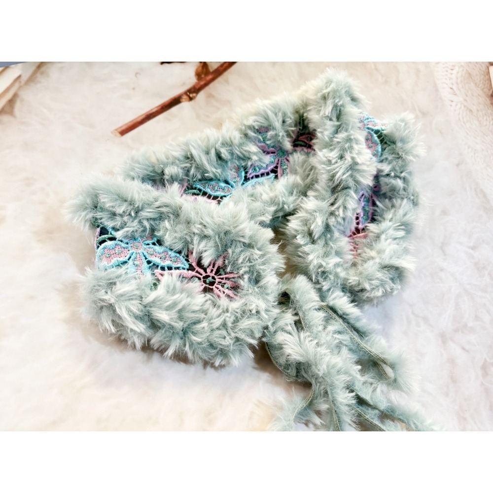 ＊哈娜髮飾＊編織髮帶~ 海星 綠 綁帶寬版頭帶 毛線 日系寬邊頭巾圍脖 髮飾 頭飾 領巾-細節圖6