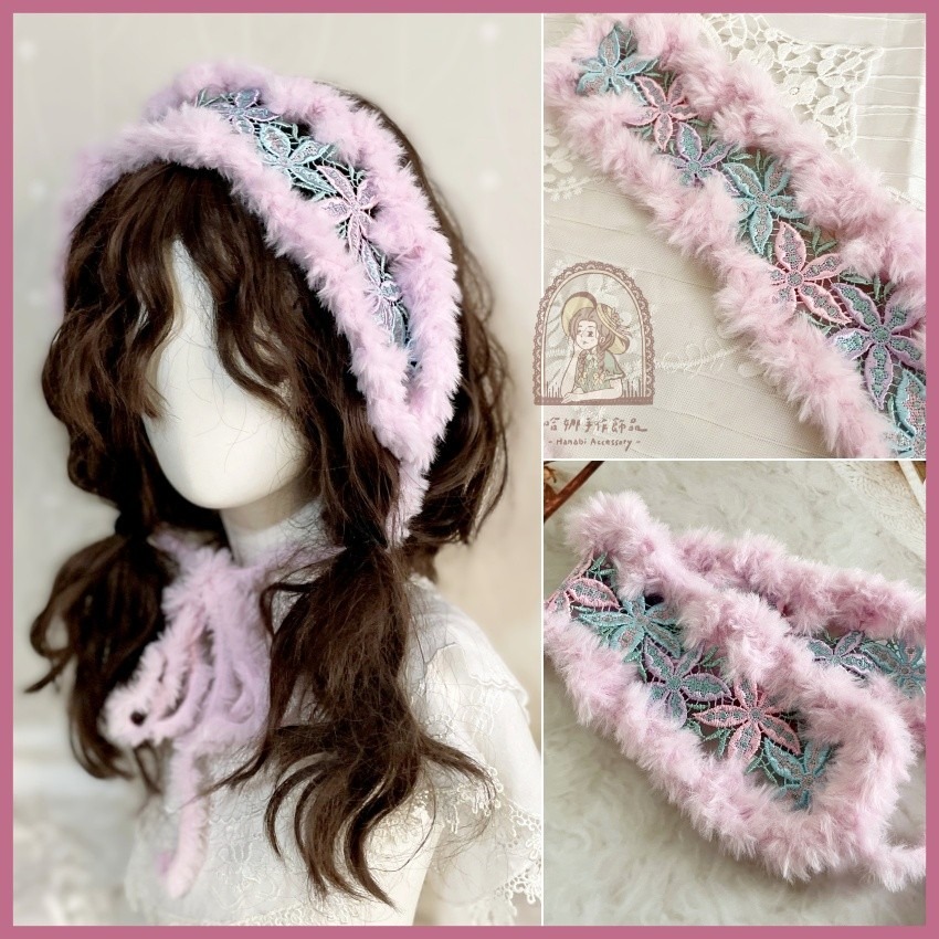 ＊哈娜髮飾＊編織髮帶~ 海星 綠 綁帶寬版頭帶 毛線 日系寬邊頭巾圍脖 髮飾 頭飾 領巾-規格圖6