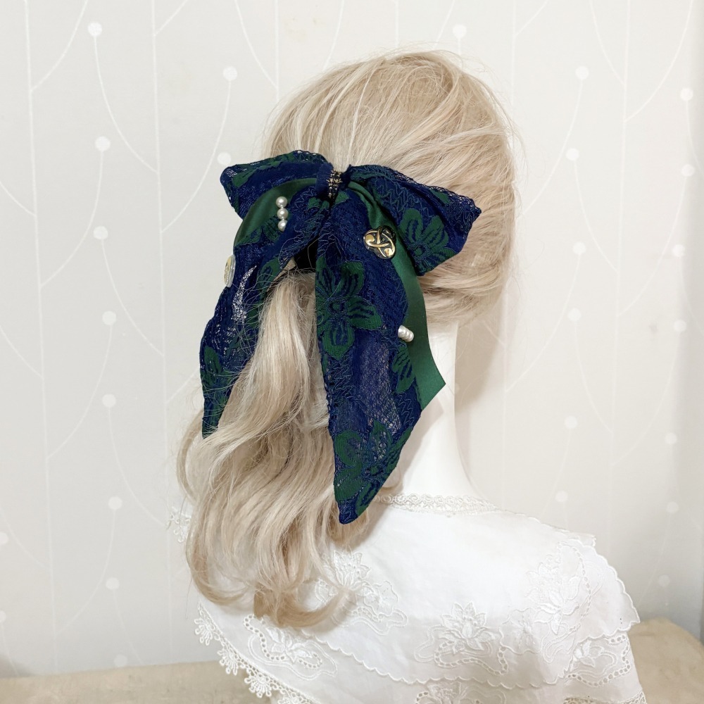 ＊哈娜髮飾＊法式絲巾式仙女夾 釦飾 香蕉夾 髮圈 馬尾夾 髮夾 相交夾 三爪夾 包頭抓夾 鯊魚夾 髮叉 髮梳 邊夾-細節圖2