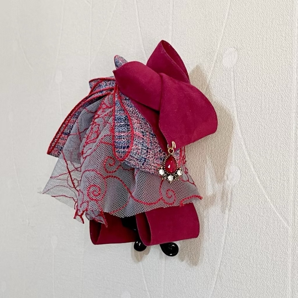 ＊哈娜髮飾＊法式蕾絲仙女夾 小香紅 香蕉夾 鯊魚夾 髮圈 馬尾夾 蝴蝶結髮夾 相交夾 三爪夾 包頭抓夾 髮叉 髮梳 邊夾-細節圖2