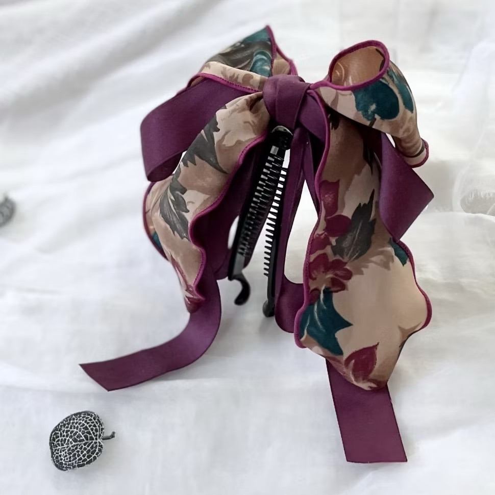 ＊哈娜髮飾＊長版荷葉邊仙女夾/ 鯊魚夾 香蕉夾 大腸圈髮圈 馬尾夾  鯊魚夾 髮梳 壓夾 相交夾 抓夾 邊夾 髮叉髮夾-細節圖2