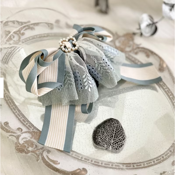 ＊哈娜髮飾＊法式蕾絲仙女夾 條紋 香蕉夾 鯊魚夾 髮圈 馬尾夾 蝴蝶結髮夾 相交夾 三爪夾 包頭抓夾 髮梳 邊夾-細節圖2