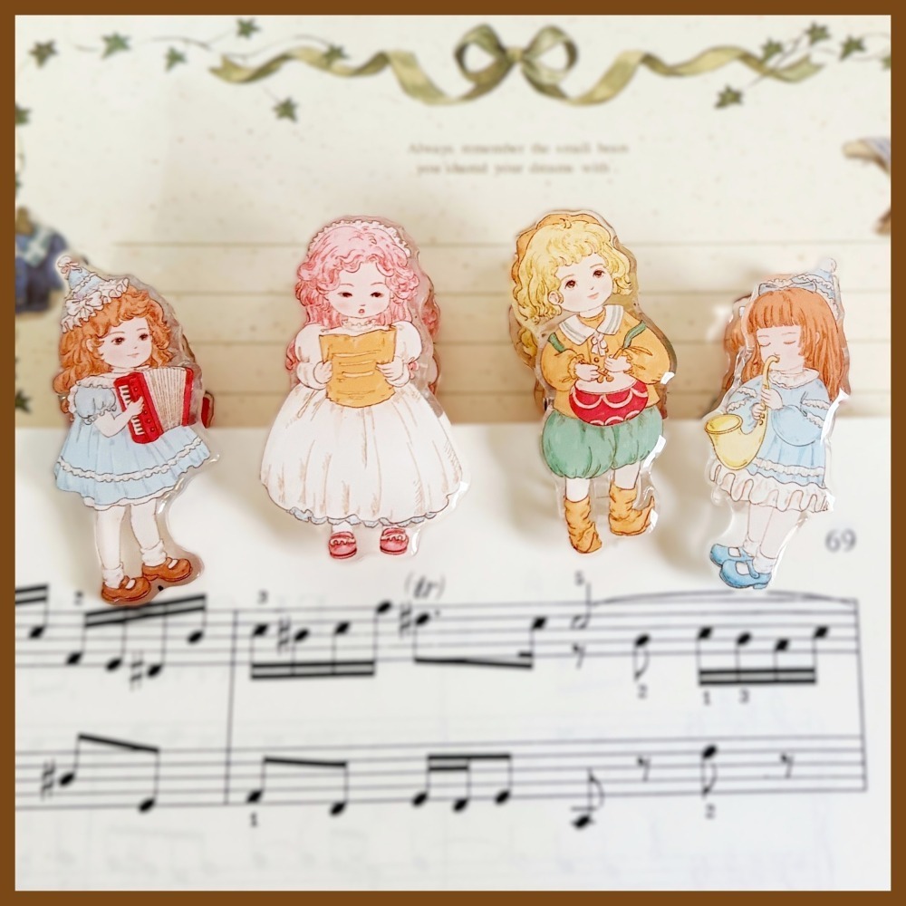 ＊哈娜髮飾＊獨家插畫文具夾 滴膠壓克力 PP夾 便籤夾 夾子 文創插畫 音樂 禮物 送禮 禮品-細節圖4