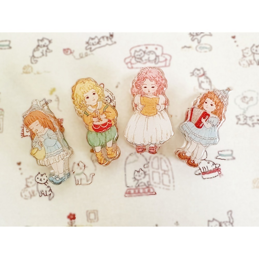 ＊哈娜髮飾＊獨家插畫文具夾 滴膠壓克力 PP夾 便籤夾 夾子 文創插畫 音樂 禮物 送禮 禮品-規格圖6