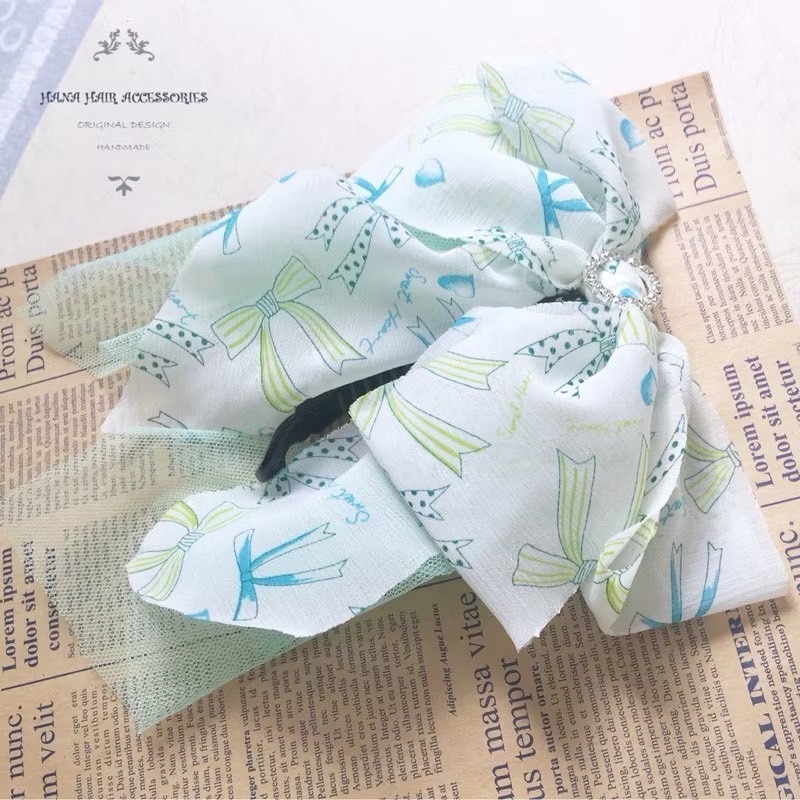 ＊哈娜髮飾＊手工布藝仙女夾 多層雪紡 大蝴蝶結 香蕉夾鯊魚夾 髮圈 馬尾夾 髮夾 相交夾 三爪夾 包頭抓夾 髮叉-細節圖2