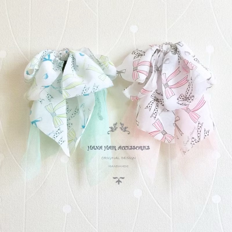 ＊哈娜髮飾＊手工布藝仙女夾 多層雪紡 大蝴蝶結 香蕉夾鯊魚夾 髮圈 馬尾夾 髮夾 相交夾 三爪夾 包頭抓夾 髮叉-細節圖3