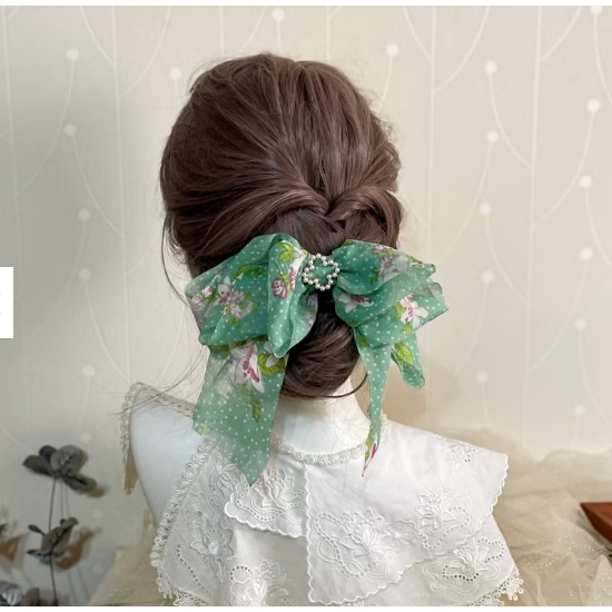 ＊哈娜髮飾＊獨家手工布藝仙女夾 多層雪紡 大蝴蝶結 香蕉夾鯊魚夾 髮圈 馬尾夾 髮夾 相交夾 三爪夾 包頭抓夾 髮叉-細節圖2