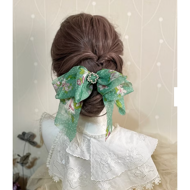 ＊哈娜髮飾＊獨家手工布藝仙女夾 多層雪紡 大蝴蝶結 香蕉夾鯊魚夾 髮圈 馬尾夾 髮夾 相交夾 三爪夾 包頭抓夾 髮叉-細節圖4