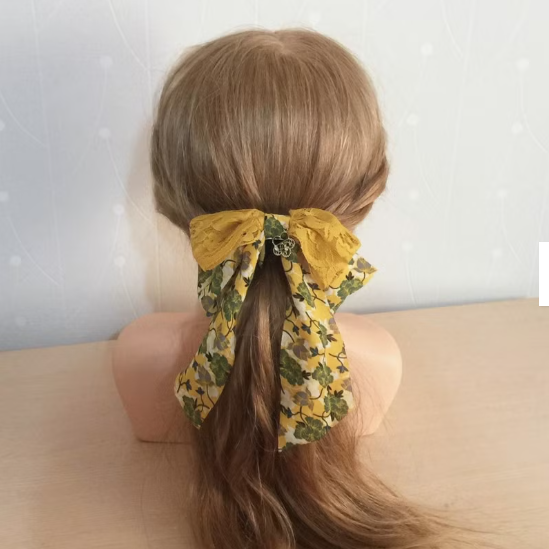 ＊哈娜髮飾＊獨家手工布藝仙女夾 多層雪紡 大蝴蝶結 香蕉夾鯊魚夾 髮圈 馬尾夾 髮夾 相交夾 三爪夾 包頭抓夾 髮叉-細節圖3