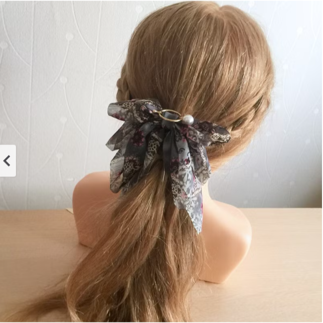 ＊哈娜髮飾＊獨家手工布藝仙女夾 韓國雪紡 大蝴蝶結 香蕉夾鯊魚夾 髮圈 馬尾夾 髮夾 相交夾 三爪夾 包頭抓夾 髮叉-細節圖2