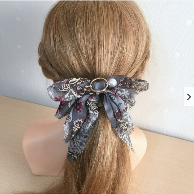 ＊哈娜髮飾＊獨家手工布藝仙女夾 韓國雪紡 大蝴蝶結 香蕉夾鯊魚夾 髮圈 馬尾夾 髮夾 相交夾 三爪夾 包頭抓夾 髮叉-細節圖3