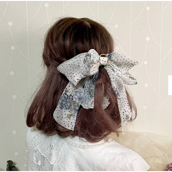 ＊哈娜髮飾＊獨家手工布藝仙女夾 多層雪紡 大蝴蝶結 香蕉夾鯊魚夾 髮圈 馬尾夾 髮夾 相交夾 三爪夾 包頭抓夾 髮叉-細節圖2