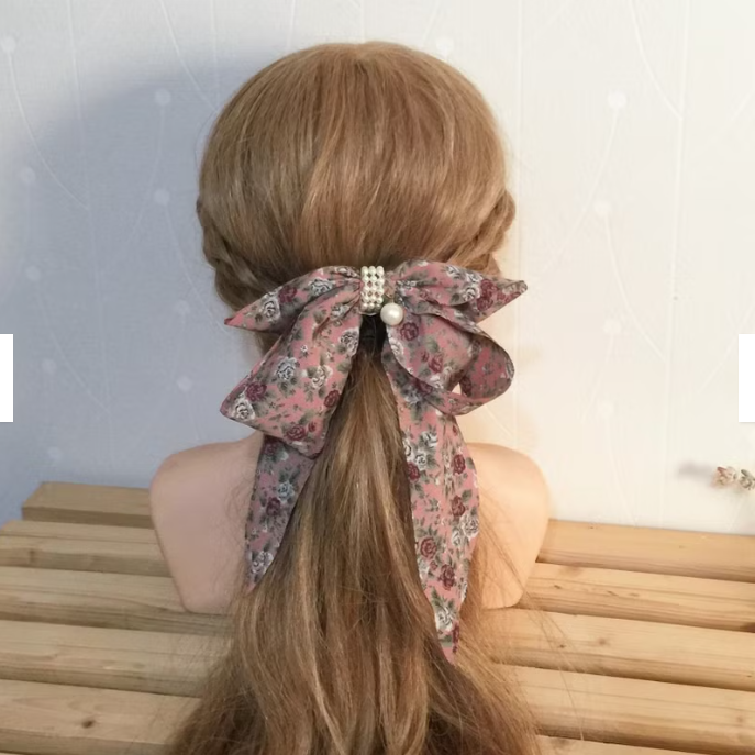 ＊哈娜髮飾＊獨家手工布藝仙女夾 韓國雪紡 大蝴蝶結 香蕉夾鯊魚夾 髮圈 馬尾夾 髮夾 相交夾 三爪夾 包頭抓夾 髮叉-細節圖5