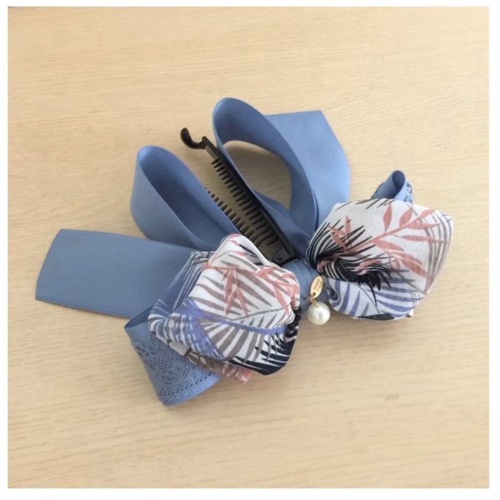 ＊哈娜髮飾＊布藝仙女夾 蝴蝶結髮夾 鯊魚夾 香蕉夾 髮圈 馬尾夾 髮梳 壓夾 相交夾 抓夾 邊夾 髮叉 三爪夾包頭-細節圖2