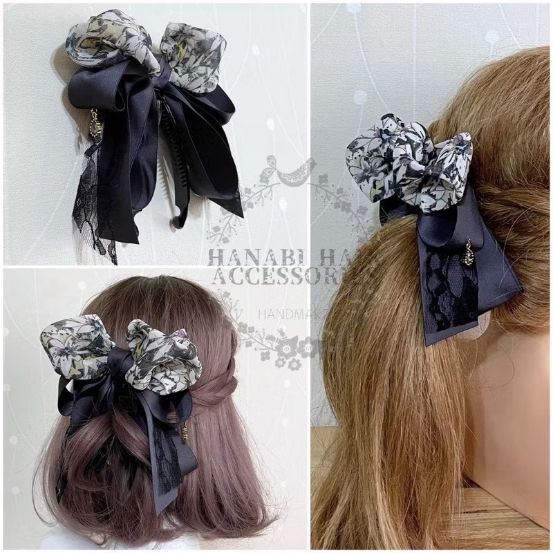 ＊哈娜髮飾＊布藝仙女夾 蝴蝶結髮夾 鯊魚夾 香蕉夾 髮圈 馬尾夾 髮梳 壓夾 相交夾 抓夾 邊夾 髮叉 三爪夾包頭-細節圖2